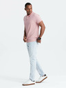 Ombre Clothing Melanżowa koszulka męska polo z kołnierzykiem w paski Ombre Clothing