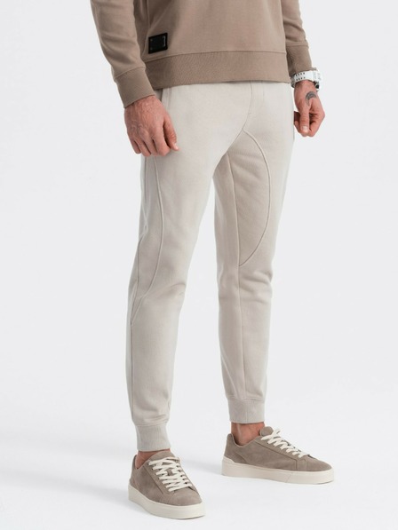 Ombre Clothing Béžové pánské tepláky jogger Ombre Clothing