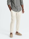Ombre Clothing Krémové pánské chino kalhoty s příměsí lnu Ombre Clothing