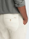 Ombre Clothing Krémové pánské chino kalhoty s příměsí lnu Ombre Clothing
