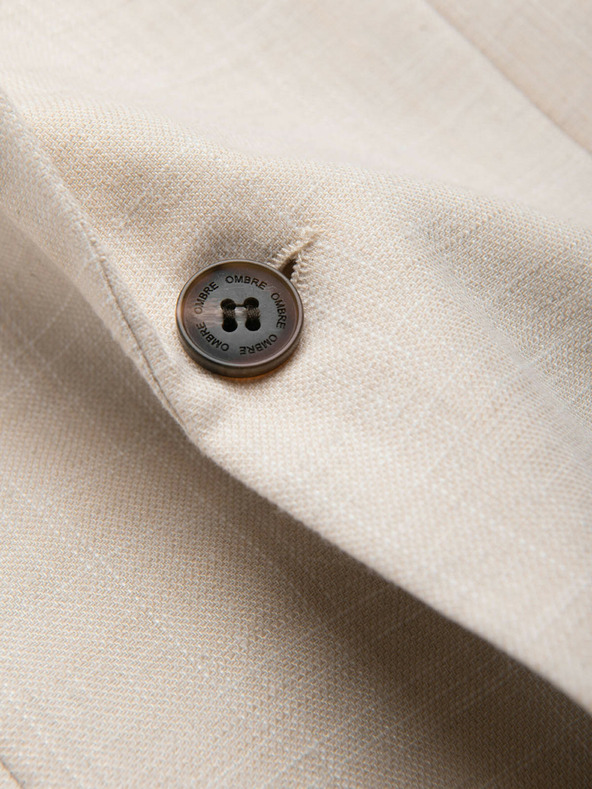 Ombre Clothing Krémové pánské sako Ombre Clothing