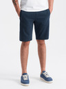 Ombre Clothing Tmavě modré pánské basic teplákové kraťasy Ombre Clothing