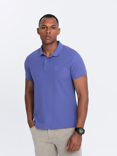 Ombre Clothing Fialové pánské basic polo tričko Ombre Clothing