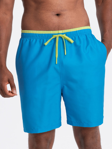 Ombre Clothing Modré pánské žebrované plavky Ombre Clothing