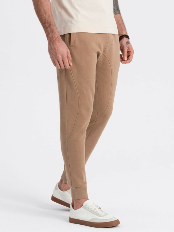 Ombre Clothing Hnědé pánské tepláky jogger Ombre Clothing