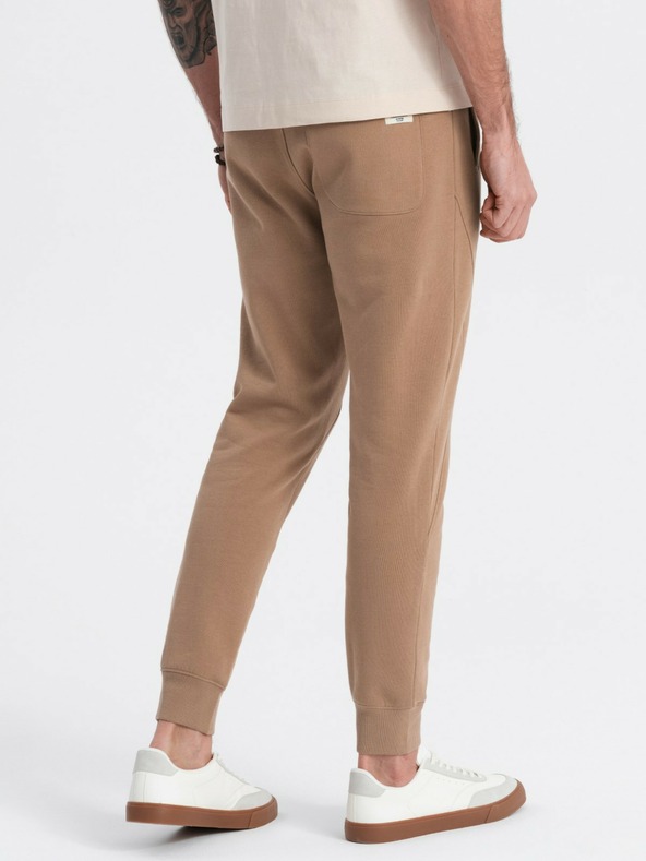 Ombre Clothing Hnědé pánské tepláky jogger Ombre Clothing