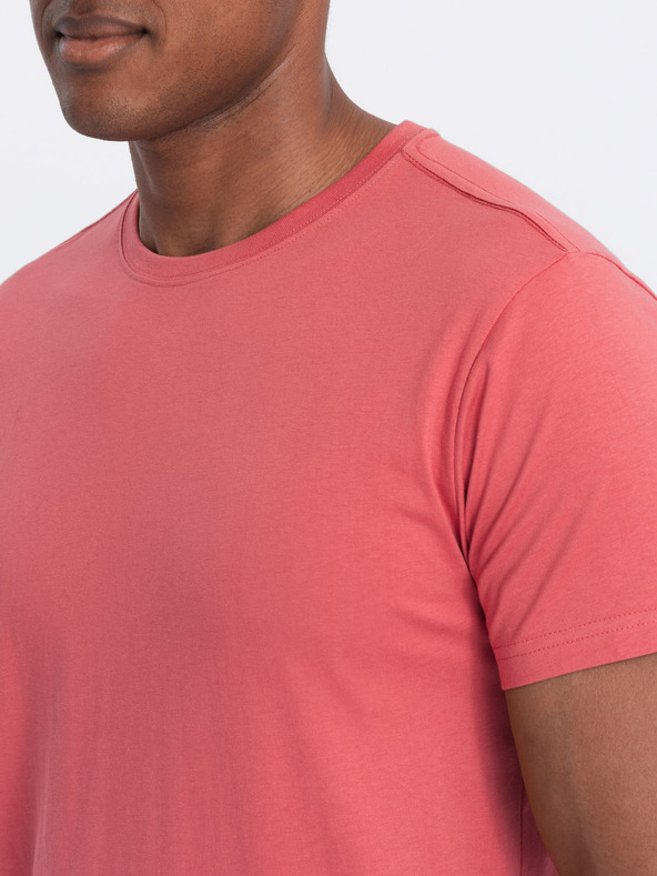 Ombre Clothing Korálové pánské basic tričko Ombre Clothing