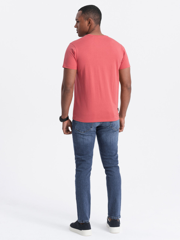 Ombre Clothing Korálové pánské basic tričko Ombre Clothing