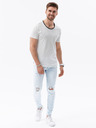 Ombre Clothing Krémové pánské tričko Ombre Clothing