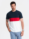 Ombre Clothing Bílo-modré pánské tričko Ombre Clothing