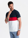 Ombre Clothing Bílo-modré pánské tričko Ombre Clothing