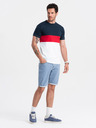 Ombre Clothing Bílo-modré pánské tričko Ombre Clothing