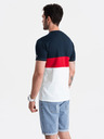 Ombre Clothing Bílo-modré pánské tričko Ombre Clothing