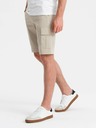 Ombre Clothing Béžové pánské cargo kraťasy Ombre Clothing