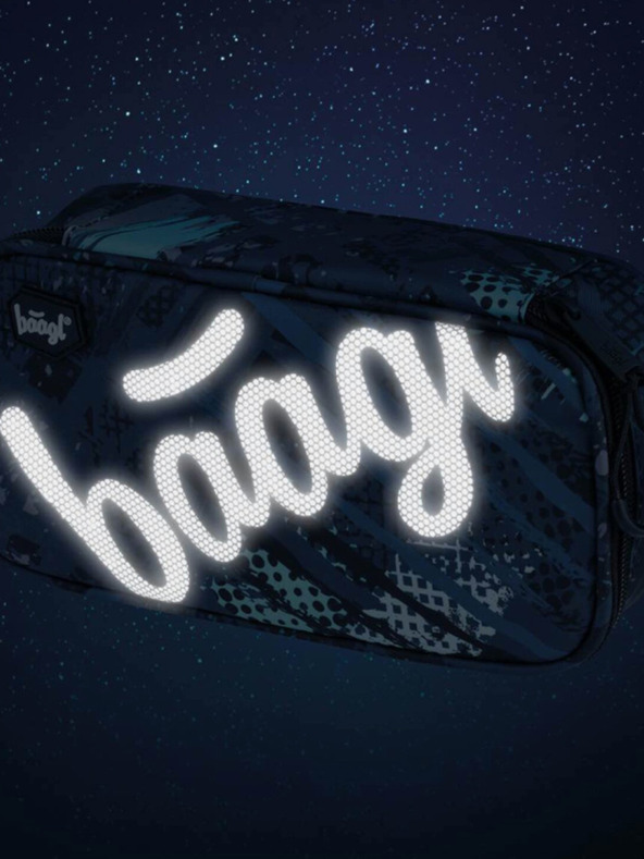 BAAGL  Modrý školní penál etue skate struktury Baagl