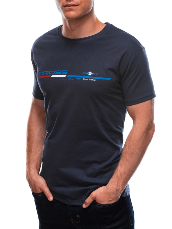 Edoti Pánské tričko s potiskem  - tmavě modré EDOTI