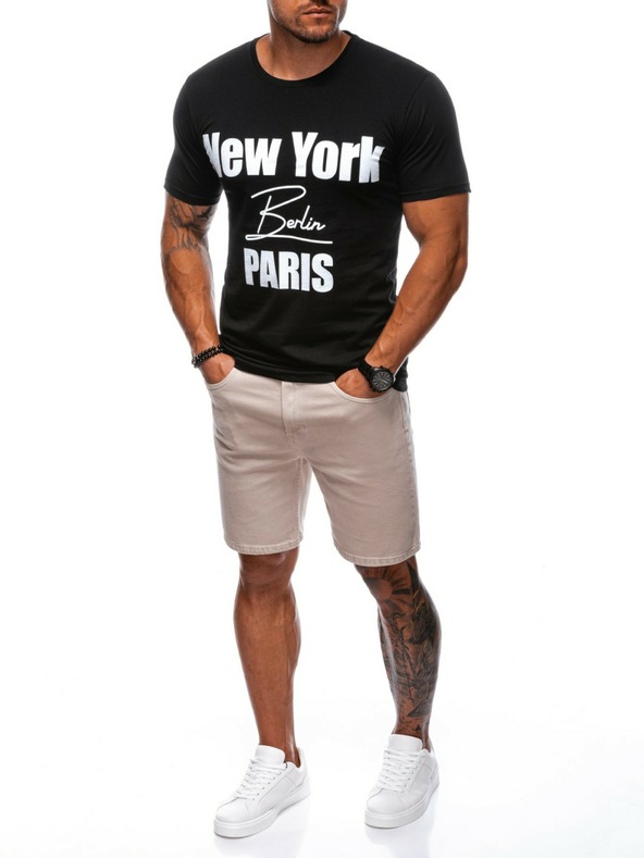 Edoti Pánské tričko s potiskem  - černá EDOTI