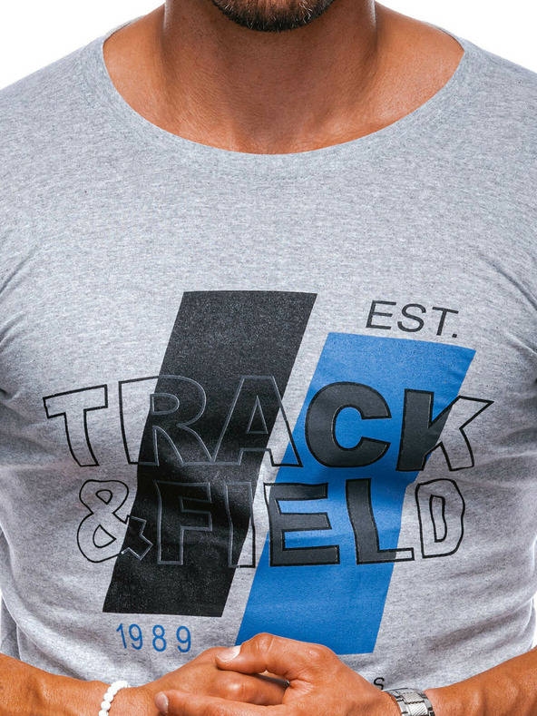 Edoti Pánské tričko s potiskem  - šedé EDOTI