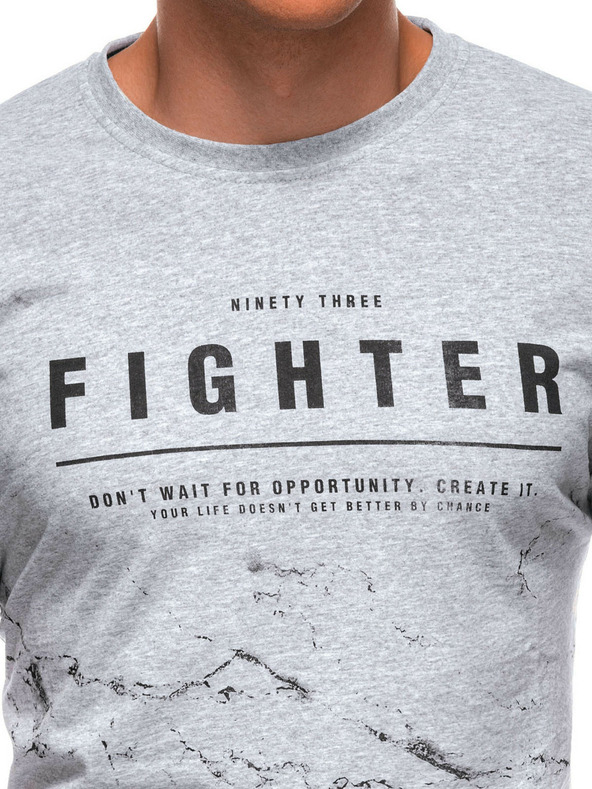 Edoti Pánské tričko s potiskem  - šedé EDOTI