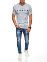 Edoti Pánské tričko s potiskem  - šedé EDOTI