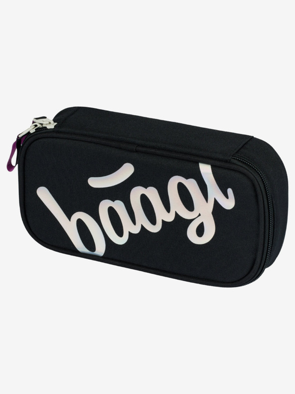 BAAGL  Černý školní penál etue Baagl Metallic Holo