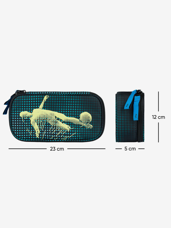 BAAGL  Zelený školní penál etue Baagl Fotbalový hráč