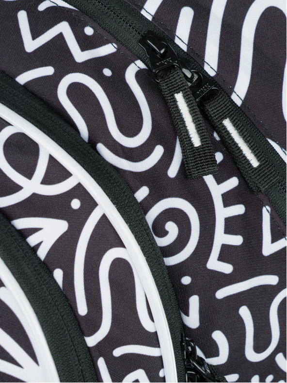 BAAGL  Černý vzorovaný školní set - batoh, penál, sáček Baagl Core Element