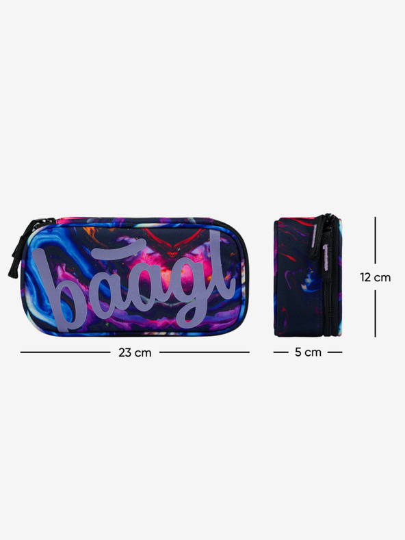 BAAGL  Fialový školní penál etue Baagl Marble