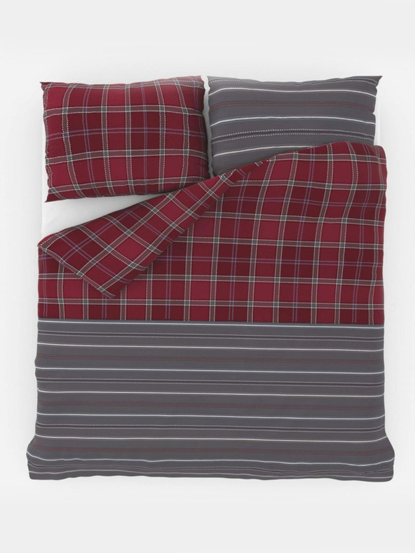 Kvalitex Prodloužené bavlněné povlečení DELUX 140x220, 70x90cm CAMPUS šedé