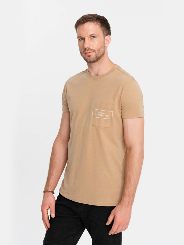 Ombre Clothing Pánské bavlněné tričko s potiskem kapes Ombre Streetstyle Ombre Clothing