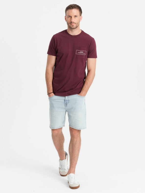 Ombre Clothing Pánské bavlněné tričko s potiskem kapes Ombre Streetstyle Ombre Clothing