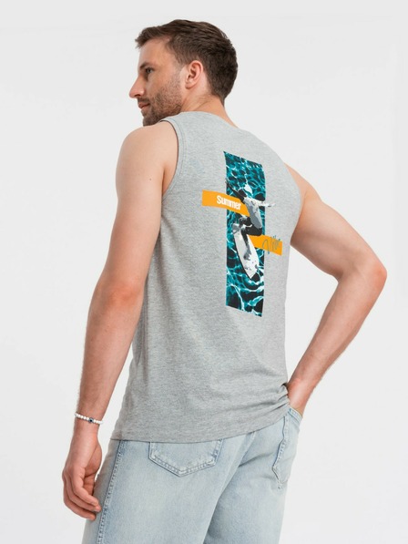 Ombre Clothing Pánské bavlněné tílko Summer Vibe s potiskem Ombre Clothing