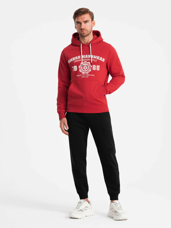 Ombre Clothing Pánská mikina s klokankou a potiskem Ombre Clothing