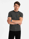 Ombre Clothing Pánské pruhované tričko s nášivkou Ombre Clothing