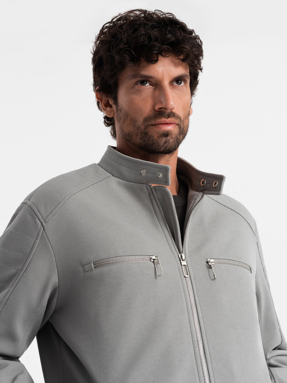 Ombre Clothing Pánská bunda s kapsami a límcem Ombre Clothing