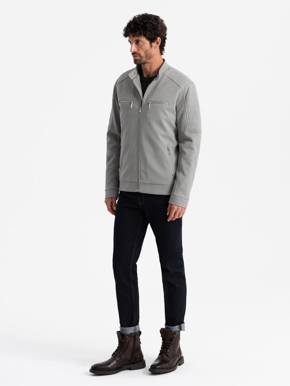 Ombre Clothing Pánská bunda s kapsami a límcem Ombre Clothing