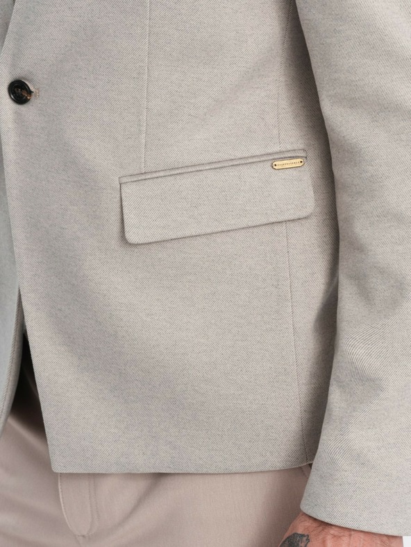 Ombre Clothing Pánské žíhané sako se stojáčkem Ombre Clothing