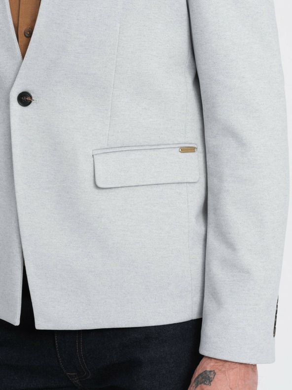 Ombre Clothing Pánské žíhané sako se stojáčkem Ombre Clothing