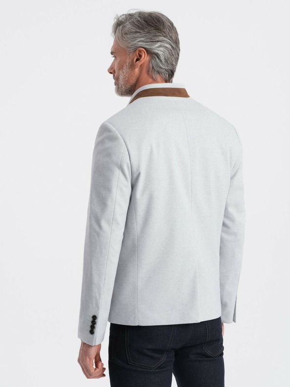 Ombre Clothing Pánské žíhané sako se stojáčkem Ombre Clothing