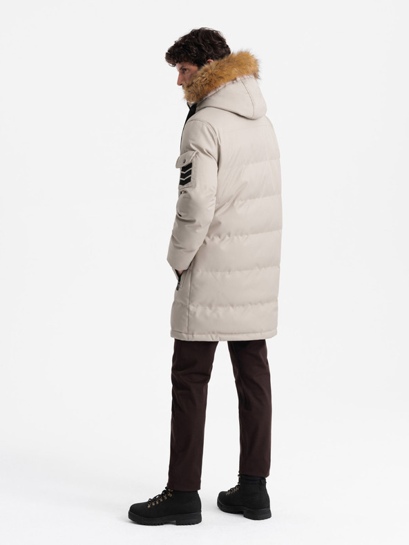 Ombre Clothing Pánská dlouhá bunda parka s kapucí Ombre Clothing