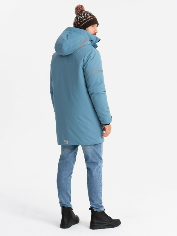 Ombre Clothing Pánská zateplená dlouhá bunda Ombre Clothing