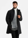 Ombre Clothing Pánská oboustranná kostkovaná šála se střapci černobílá Ombre Clothing