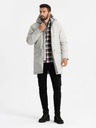 Ombre Clothing Pánská dlouhá klasická bunda parka krémová Ombre Clothing