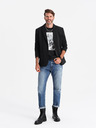 Ombre Clothing Pánská bunda s vysokým límcem a kapucí černá Ombre Clothing