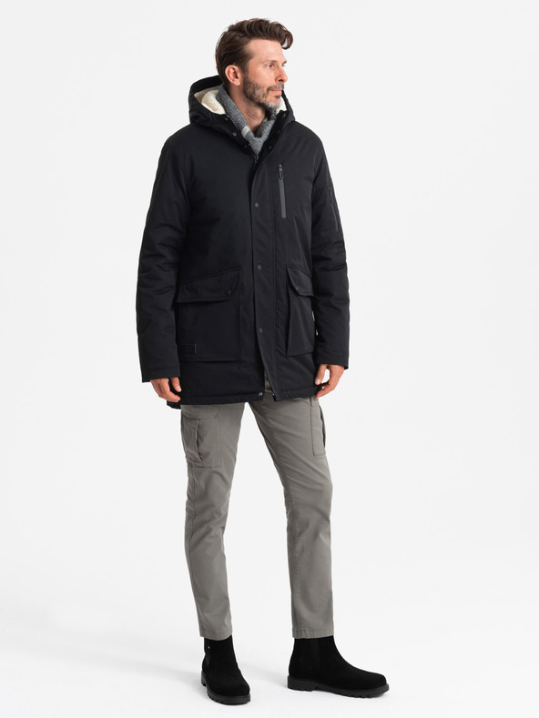 Ombre Clothing Pánská dlouhá bunda parka Ombre Clothing