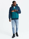 Ombre Clothing Pánská sportovní bunda v retro barvách tmavě modrá a oranžová Ombre Clothing