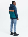Ombre Clothing Pánská sportovní bunda v retro barvách tmavě modrá a oranžová Ombre Clothing