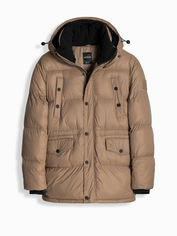 Ombre Clothing Pánská dlouhá bunda s kapsami Ombre Clothing