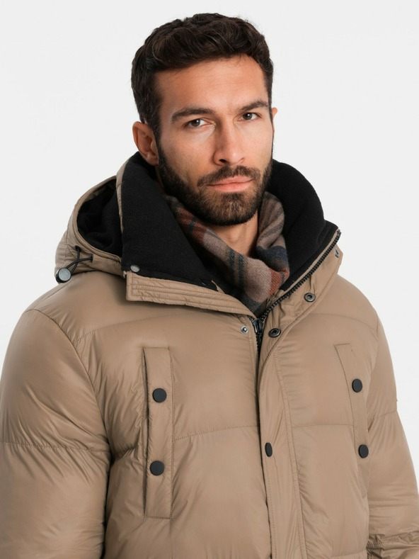 Ombre Clothing Pánská dlouhá bunda s kapsami Ombre Clothing