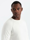 Ombre Clothing Pánský raglánový svetr s žebrovanými rukávy bílý Ombre Clothing